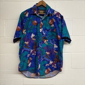 Vintage Chaps Ralph Lauren Cotton Hawaiian Print Short Sleeve Shirt Button Up